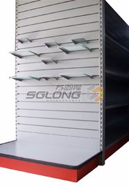 China Twin Slot Upright Grocery Display Rack , Commercial Retail Store Racks For Trde Show supplier