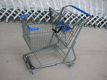 China Unfolding Full Shopping Trolley , Supermarket Basket Trolley Multiple Functions supplier