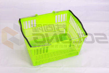 China Eco - Friendly Shopping Cart Basket , Plastic Supermarket Basket Reusable supplier
