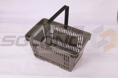 China Market Tote Grocery Basket With Wheels Silk Screen Print Logo 34L Capacity supplier