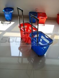 China Blue Red Color Grocery Shopping Basket Long Handle Large Volume Capacity supplier