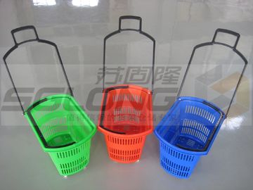 Lightweight Supermarket Basket , Plastic Grocery Basket High Performance supplier