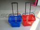 Blue Red Color Grocery Shopping Basket Long Handle Large Volume Capacity supplier