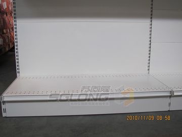 White Slatwall Grocery Store Shelves Durable Multiple Layer For Chain Shops supplier