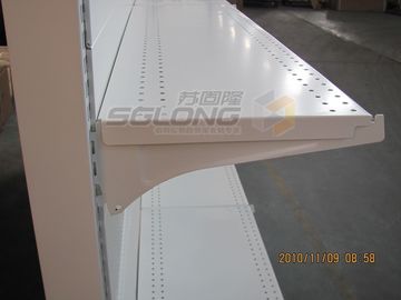 White Slatwall Grocery Store Shelves Durable Multiple Layer For Chain Shops supplier