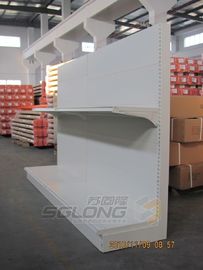 White Slatwall Grocery Store Shelves Durable Multiple Layer For Chain Shops supplier