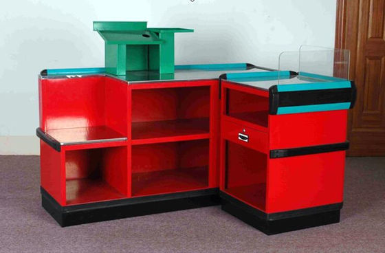 रोटेट मोटर बेल्ट के साथ इलेक्ट्रॉनिक रिटेल स्टोर किराना चेकआउट काउंटर टेबल