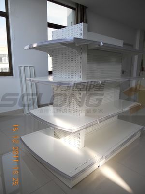 เคาน์เตอร์ชำระเงินค้าปลีกสมัยใหม่เคาน์เตอร์บูติกชำระเงิน Gondola Shelving
