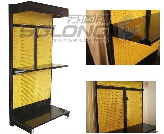 Lighting Box Header Supermarket Steel Rack Grid Perforated Back Design